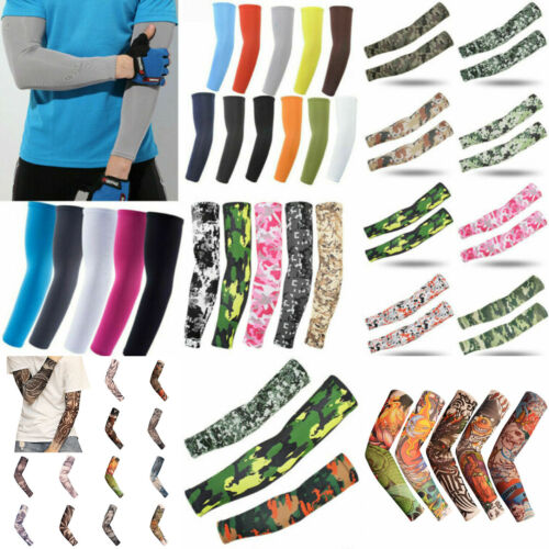 1 Pair Men Arm Sleeves Cover Sun Protection Outdoor Sports Arm Warmer Breathable