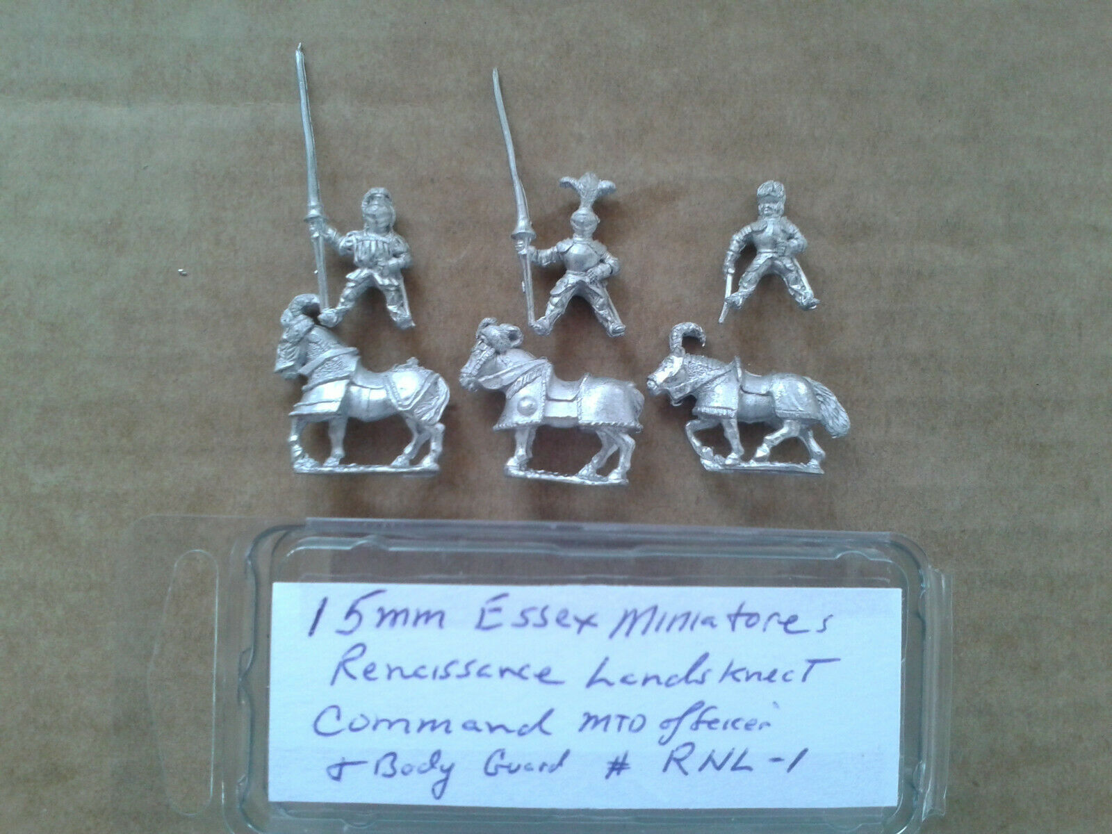 15mm Essex Miniatures Renaissance Landsknecht Command  Mtd Officer & Body Guard