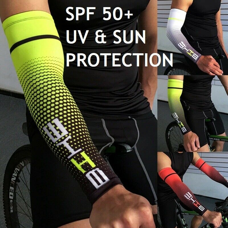 1 Pair Ice Cooling Arm Sleeves Uv Sun Protection Cover Sports Golf For Men Women