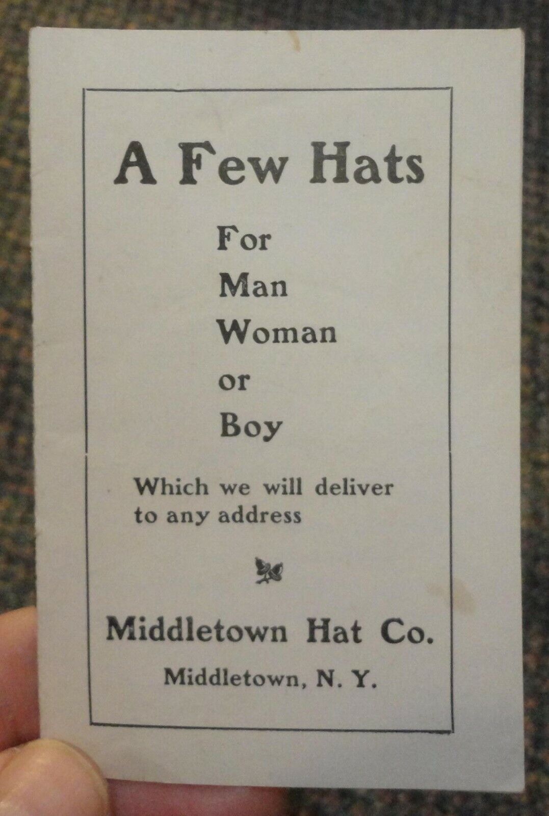 C1903 Middletown Hat Co New York Men's Hats Catalog