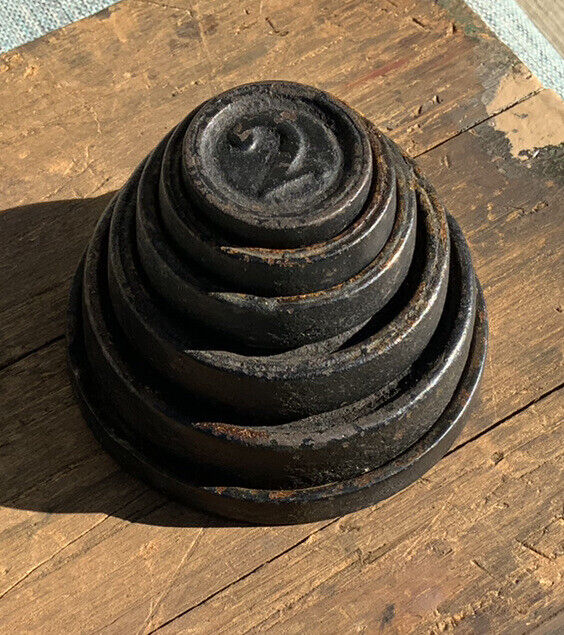 Vintage Cast Iron Round Scale Weights Stackable