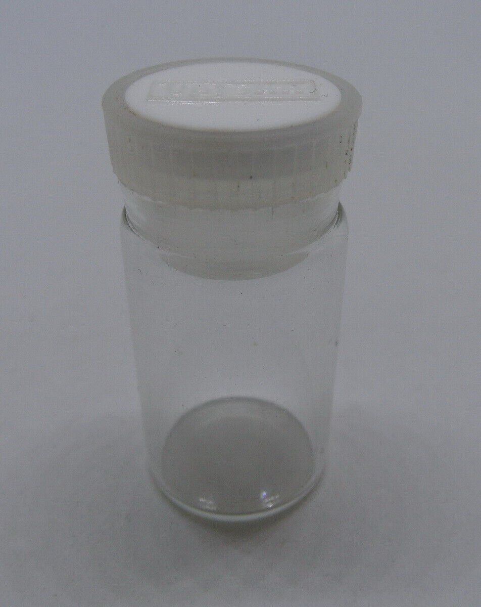 Vintage Upjohn Pill Vitamin Tiny Bottle Empty Clear Glass With Topper Apothecary
