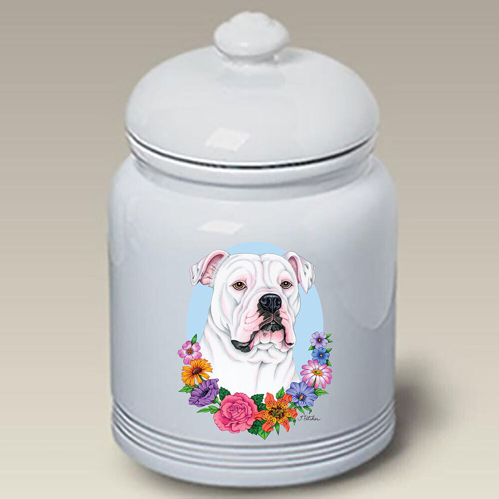 American Bulldog Ceramic Treat Jar Tp 47300