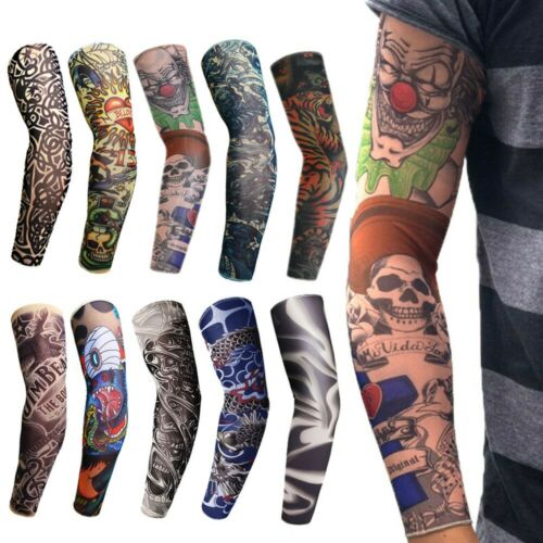 10 Pcs Tattoo Cooling Arm Sleeves Cover Basketball Golf Sport Uv Sun Protection