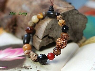 Natural 18 Bodhi Seed Beads Buddhist Prayer Bead Mala Bracelet