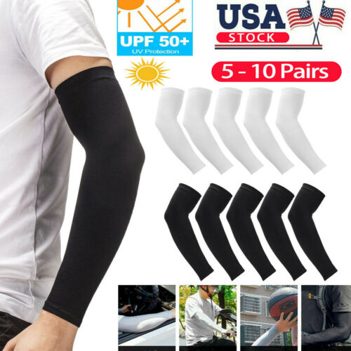 10 Pairs Cooling Arm Sleeves Cover Basketball Golf Sport Uv Sun Protection Men