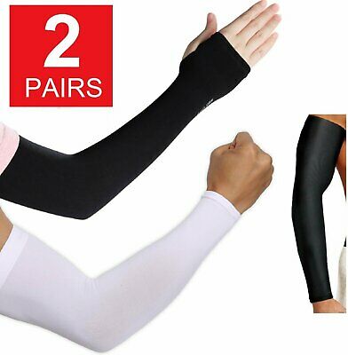 2 Pair Unisex Outdoor Sports Cooling Arm Sleeves Cover Uv Sun Protection