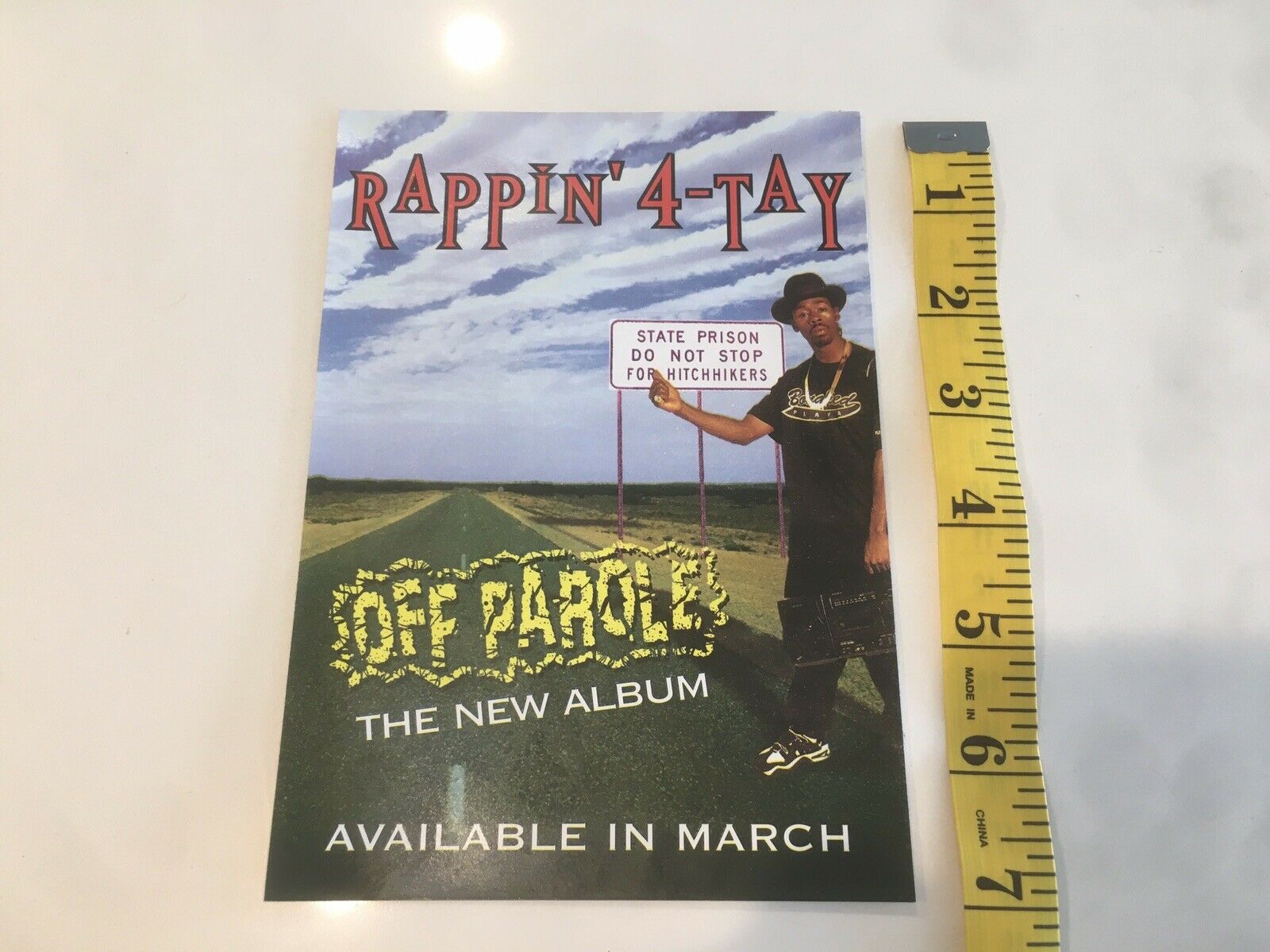 Rappin’ 4-tay Off Parole Promo Sticker 90’s Hip Hop Bay Area Playaz Club