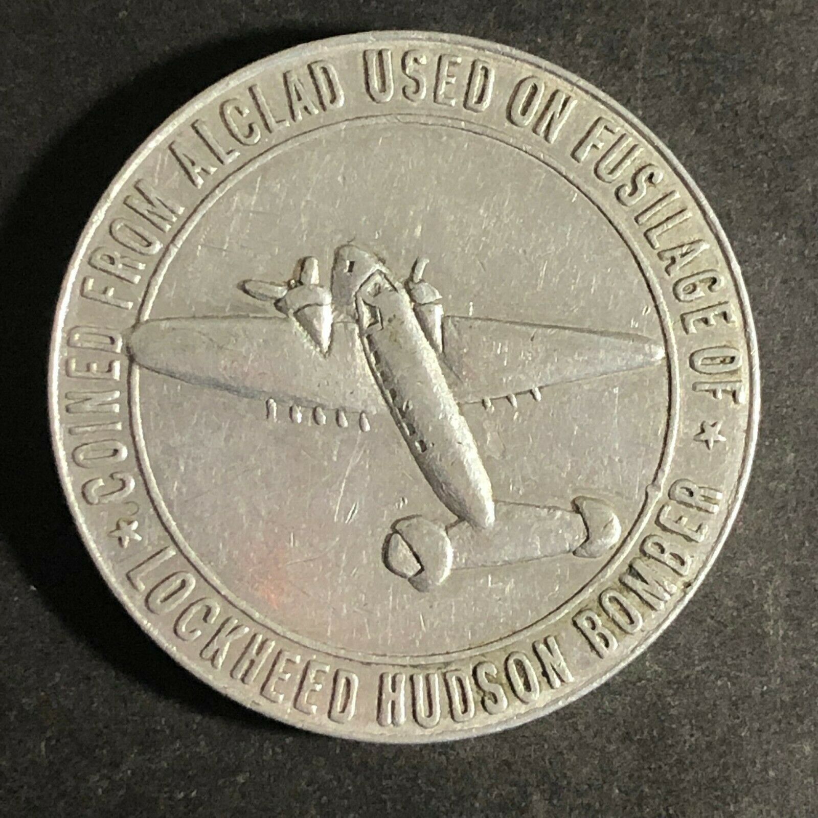 C1940's 31mm Aluminum Richfield Fortified Gasolines For National Defense Token