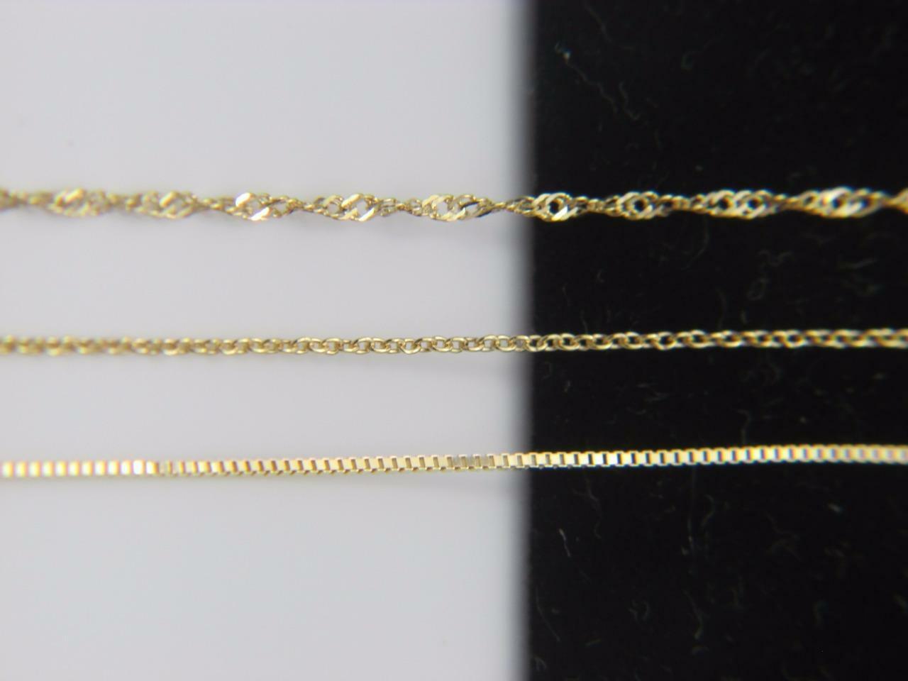 Solid 10k Yellow Gold Chain Necklace Box Chain Rope Chain Cable Chain 10kt Gold