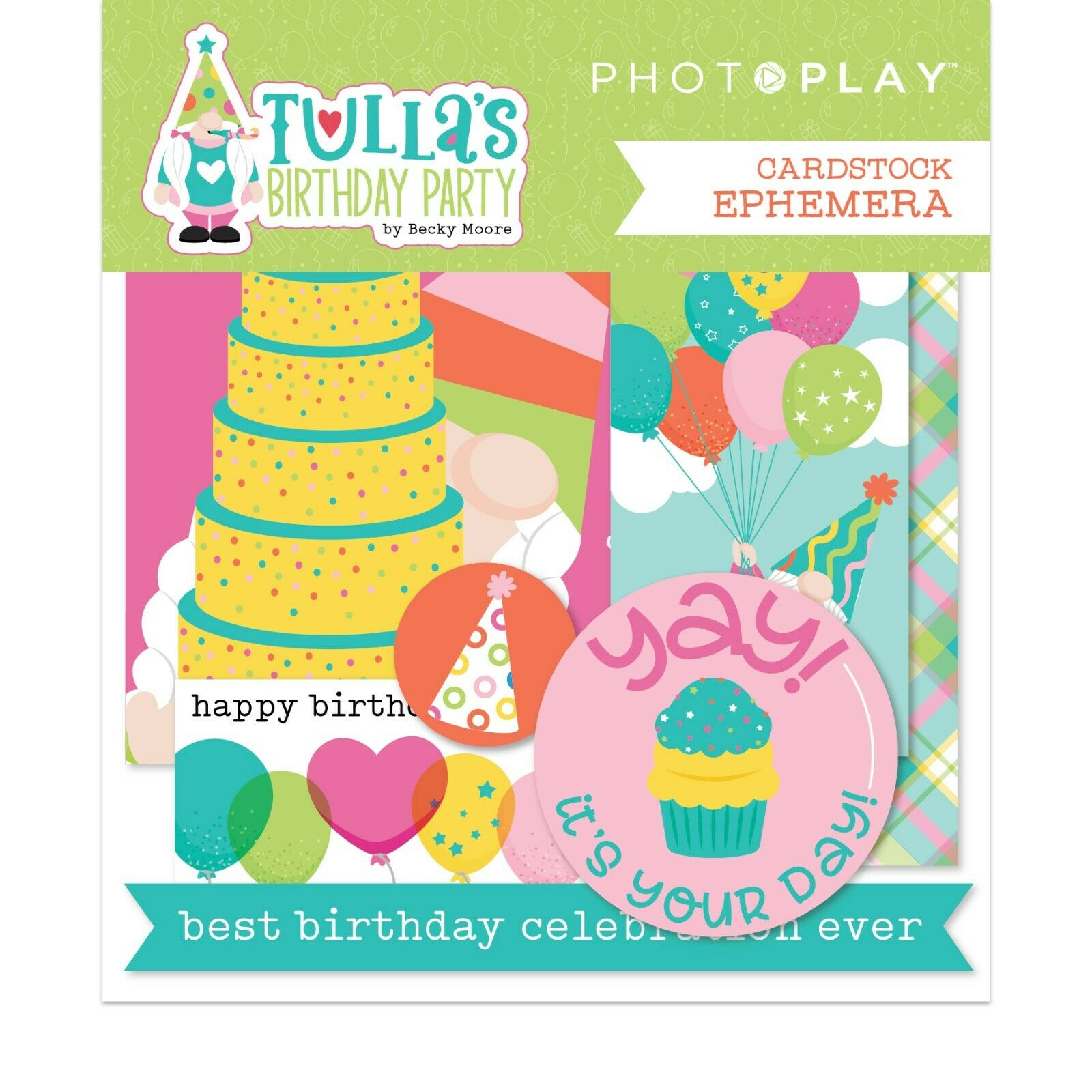 Crafts Diecuts Tulla's Birthday Cake Candles Bright Dots Balloons Gnomes Wish