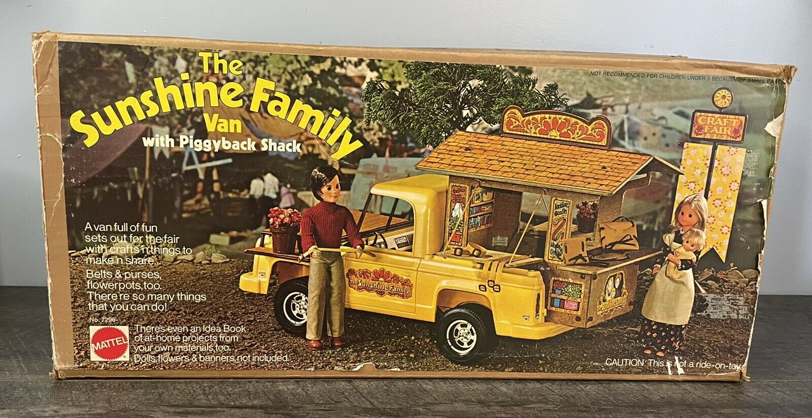 Vintage 1974 Sunshine Family Van With Piggyback Shack Original Box Missing Parts