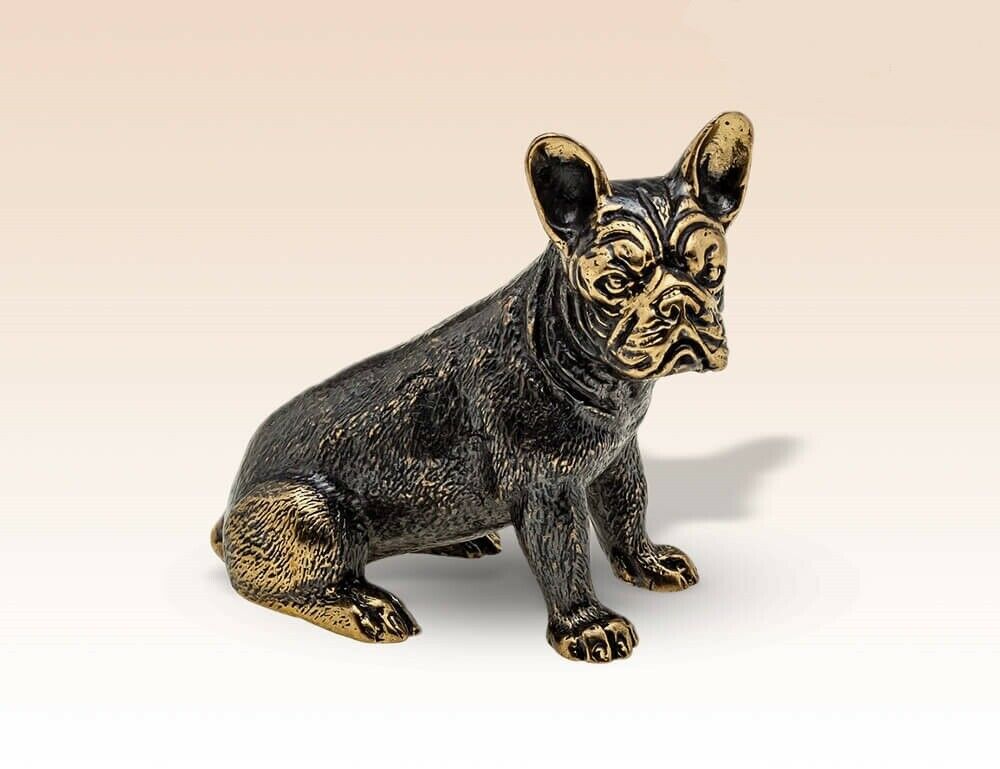 American Bulldog Dog Miniature Bronze Figurine Animal Art Handmade Rare Gift