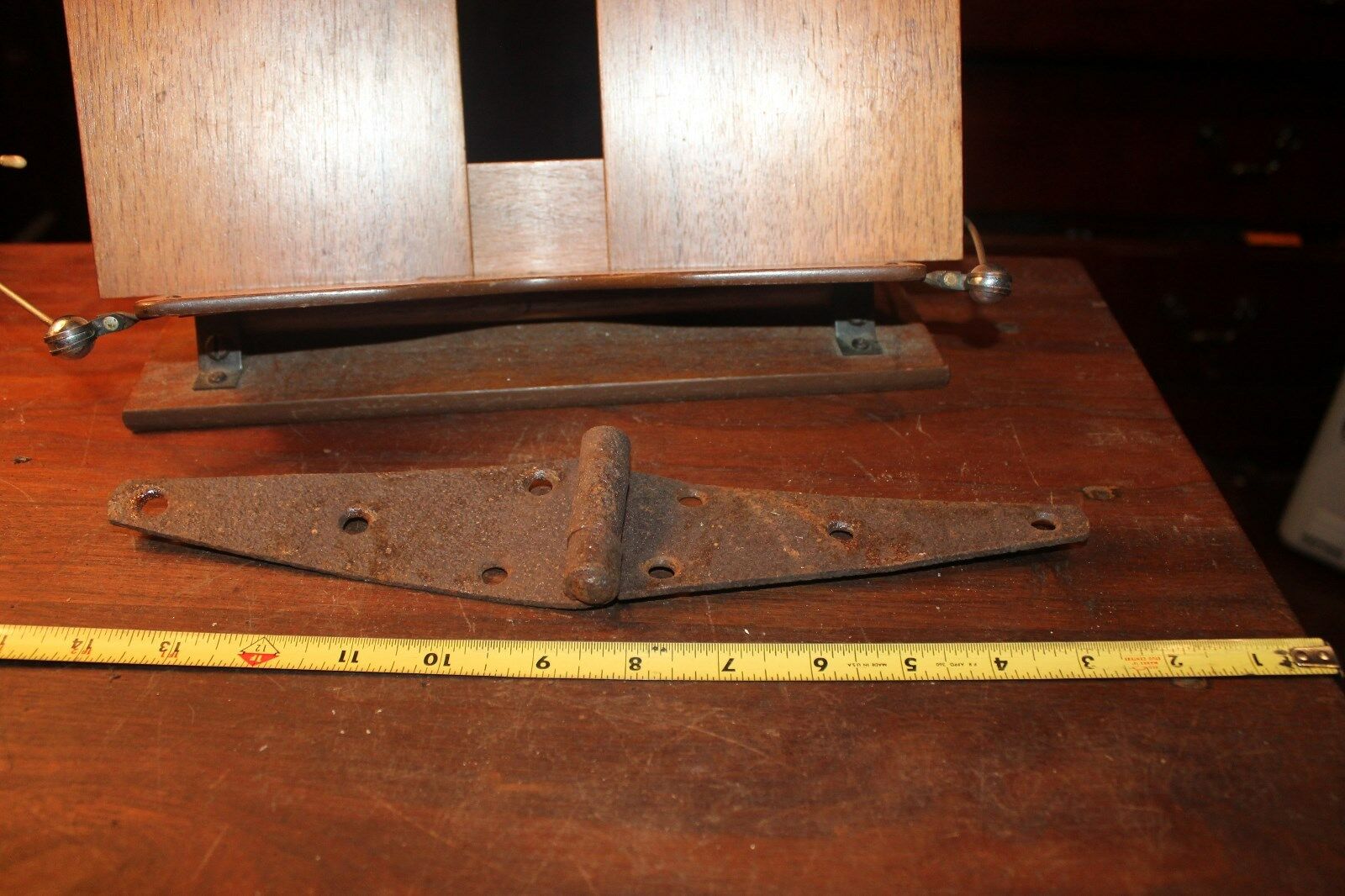 Antique 10" Rusty Primitive Iron Strap Barn Door Shed Hinges Hardware