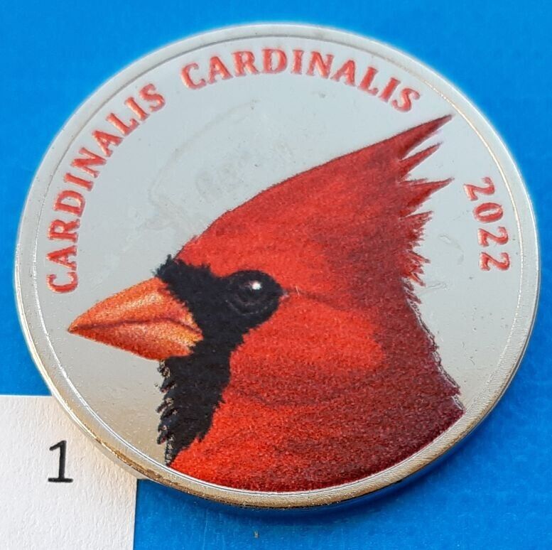 New Providence 3 Dollars 2022 Northern Cardinal Bird Colorized Unusual Coin