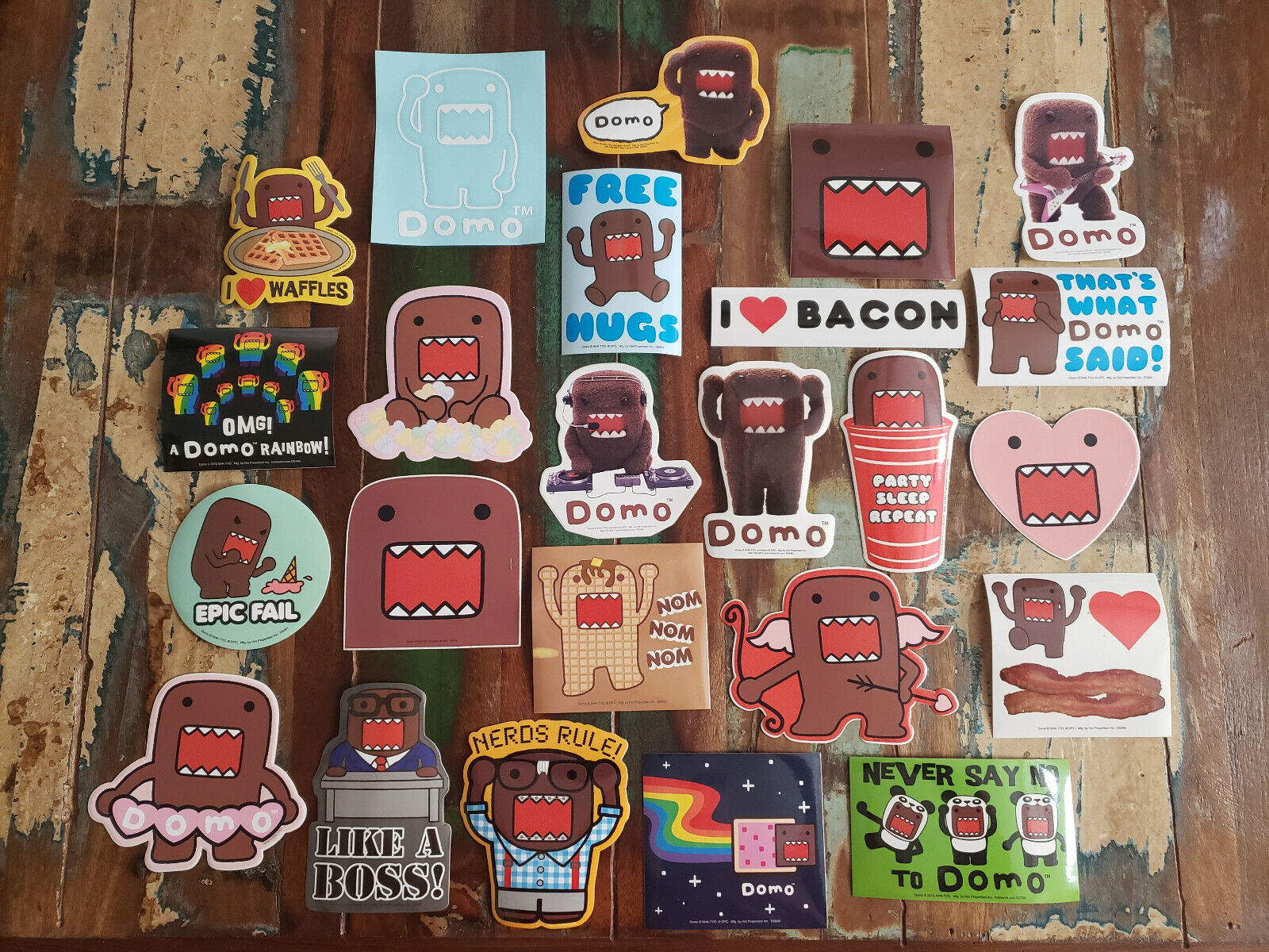 Domo Japanese Anime 24 Different Domo Stickers 14 Magnets Free Pin & Key Cover