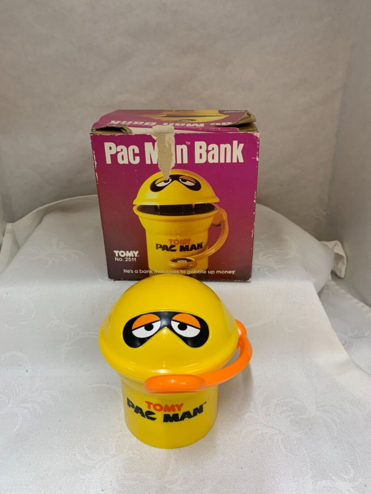 Vintage 1982 Tomy Pac Man Bank Working Condition Gc